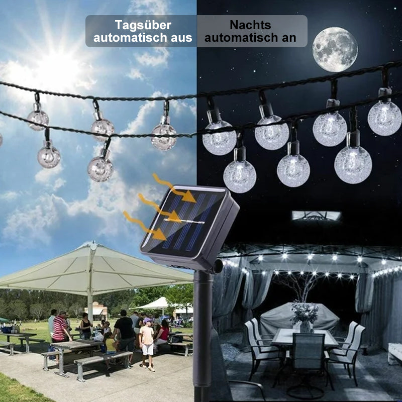 Solarbetriebene LED-Lichterketten für den Außenbereich