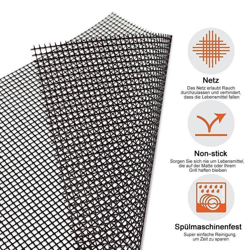 Teflon Netz Grillmatte antihaft wiederverwendbar, eckig 33x40 cm, 3 pc