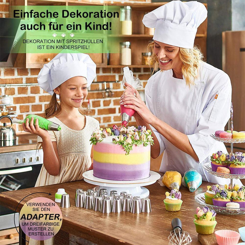 Spritztüllen Set aus Edelstahl (13 teilig) für Cupcakes & Kuchen Dekoraktion